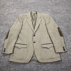 Vintage Kenny Rogers Circle S Blazer Mens 44L Gray Herringbone Western 80s